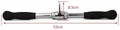 Lat Cable Machine Attachment Curl Pulldown Barbell Revolving Bar, Multi-Exerciser Cable Attachment, Solid Steel Tricep Press Down Bar with Rubber Handgrips & Revolving Hanger