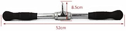 Lat Cable Machine Attachment Curl Pulldown Barbell Revolving Bar, Multi-Exerciser Cable Attachment, Solid Steel Tricep Press Down Bar with Rubber Handgrips & Revolving Hanger