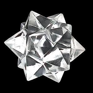 Jet 1 Pcs Clear Quartz Crystal 12-Point Merkabah Star for Healing - Panic Balancing Meditation Tool Use (0.75-1 inch, 8-10 Grams)
