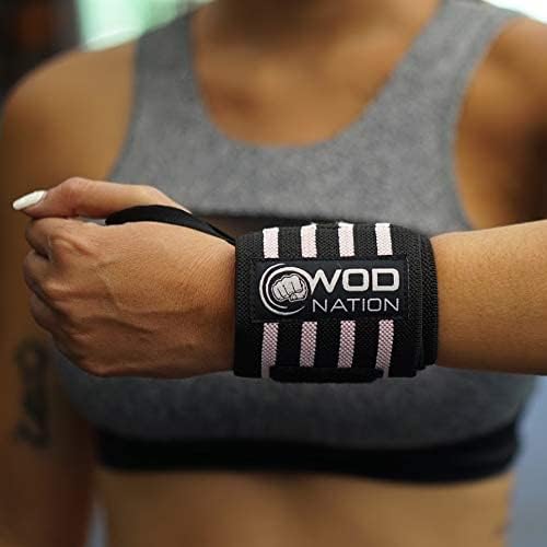 WOD Nation Wrist Wraps for Weightlifting & Strength Training – Professional Gym Straps w/Thumb Loop for Men & Women