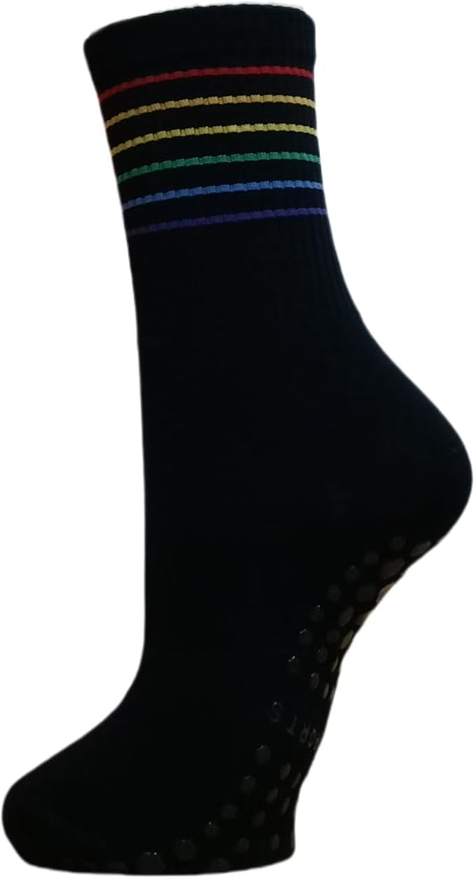 Women Pilates and Yoga Socks with Cotton, Breathable,Absorbent, Non-slip Footbed 3 Pairs