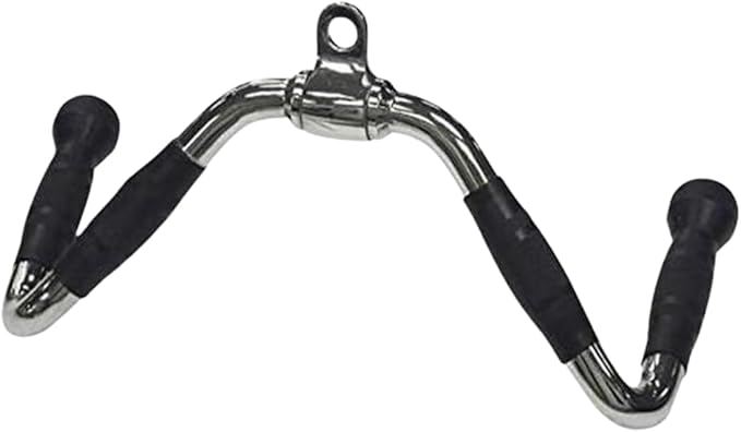 Gronk Fitness Revolving Multi-Exercise Bar with Ergonomic Grips | Solid Steel LAT Pulldown & Row Cable Attachment for Tricep Pressdowns, Bicep Curls & Back Workouts | Chrome Finish | 8 lb Weight