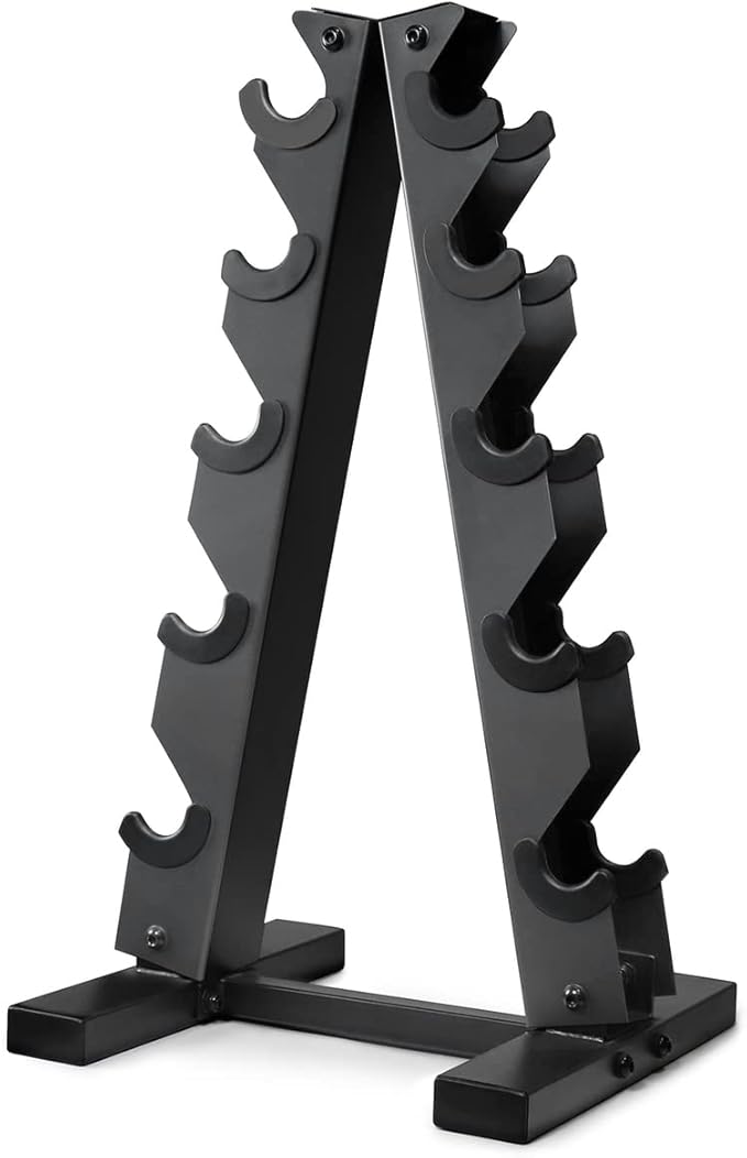 WF Athletic Supply Dumbbell Rack, 5-Tier A-Frame Dumbbell Rack for Dumbbell Storage, Color Options Available in Black/White/Green/Yellow/Red/Pink/Orange & Blue