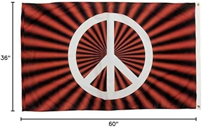 FlagSource Red Peace Sign Nylon Decorative Flag, Made in the USA, 3x5'