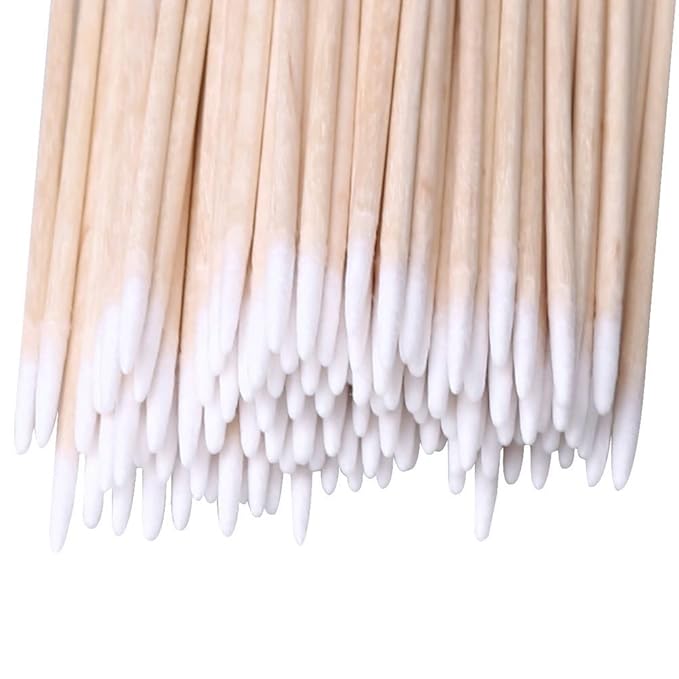 1200PCS Pointed Cotton Swabs, 4 inch Precision Microblading Cotton Swab Cotton Sticks Applicator for Eyebrow Tattoo Beauty Make-up Nail Clean, Wood Handle Pointed Tip Head…