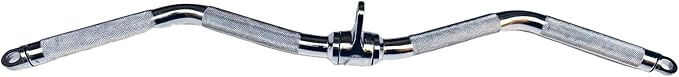 Lat Cable Machine Attachment Curl Pulldown Barbell Revolving Bar, Multi-Exerciser Cable Attachment, Solid Steel Tricep Press Down Bar with Rubber Handgrips & Revolving Hanger