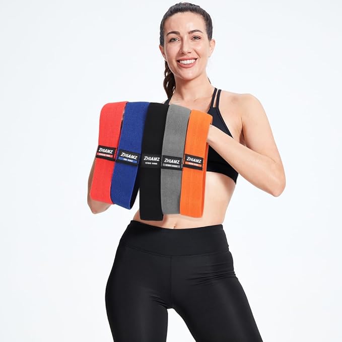 Resistance Bands, Exercise Workout Bands for Legs and Butt, Fabric 6 Set of Stretch Bands for Women and Men, Exercise Loop Bands Yoga, Pilates, Rehab