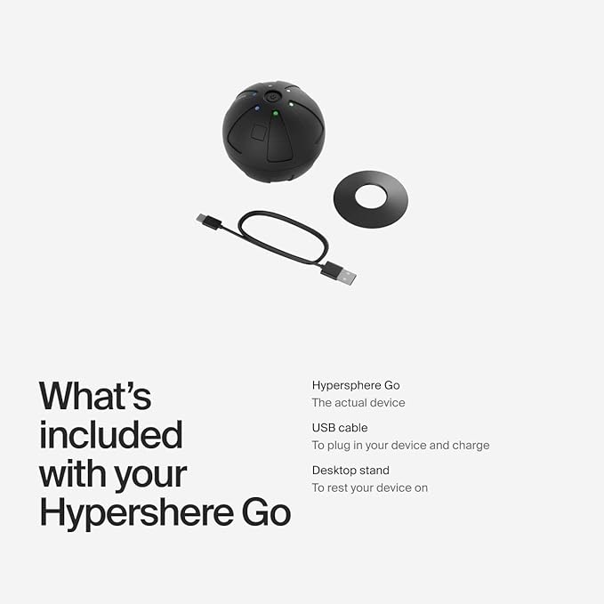 Hyperice Hypersphere Go - Vibrating Massage Ball for Muscle Recovery, Myofascial Release and Soreness Relief - Portable Fitness Massager, Perfect for use at The Gym, or at Home - FSA and HSA