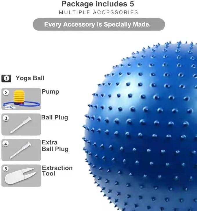 Large Sensory Massage Ball for Kids,2-Pack 33.5" 85CM Bouncy Exercise Balls, Big Inflatable Toys with Tactile Spikes, Outdoor Giant Yoga Balls, Large Beach Ball (2 Black)