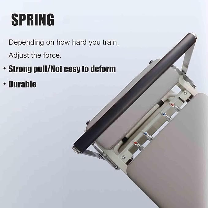 Foldable Reformer Pilates Machine, Yoga Workout Indoor Pilates Exercise Equipment, for Home Gym, Multifunction Portable Adjustable Reformer, Compact Training Weight,Off White