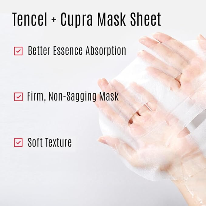 Amino Pore-Tight Facial Sheet Mask | Amino Acid Complex, Tea Tree Oil, Zinc PCA for Acne-Prone, Oily Skin, Minimizes Pores, Matte Finish (5 Sheets)
