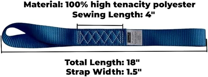 Heavy Duty Soft Loop Tie Down Straps (4PK) 1.5 inches 18 inches 10,000 LBS Breaking Strength Soft tie Downs for Motorcycle, ATV, UTV, Bicycle and Trailer