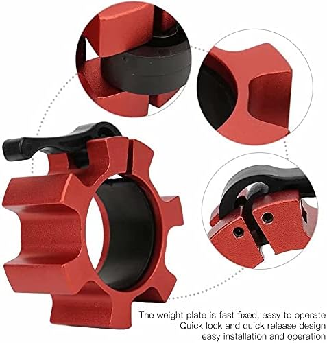 Metal Olympic Barbell Clamps 2inch Heavy Duty Exercise Collars,Weight Clips for 2" Barbell,Quick Release Weight Clamps for Weightlifting, Olympic Lifts Strength Fitness Training 1 Pair