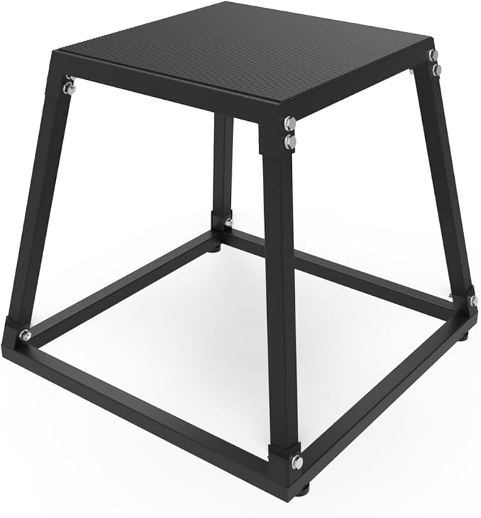 Metal Plyometric Jumping Box,12/18/24/30 Inch Steel Plyo Box Set for Fitness Exercise Home Gym,Single/Set