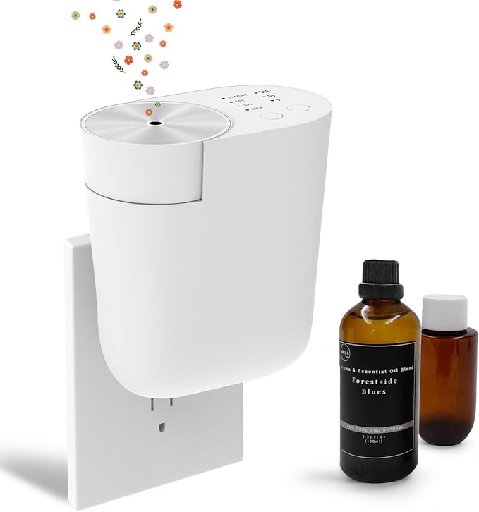 2025 Waterless Plug in Wall Diffuser, Mini Home Fragrance Diffuser for Large Room 1,000 Sq.ft Coverage, Wireless Portable Aromatherapy Set - Included 100ml Oil and Replacement Bottle