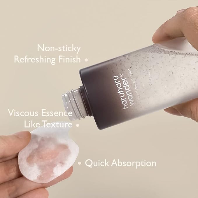 haruharu Wonder Black Rice probiotics Barrier Essence & Black Rice Hyaluronic Toner for Sensitive Skin Set, Skin Layering for Korean Glass Skin
