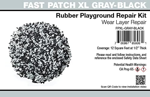 Poured-in-Place Surfacing Repair Kit Fix Rubber Playground (Gray/Black, XL)