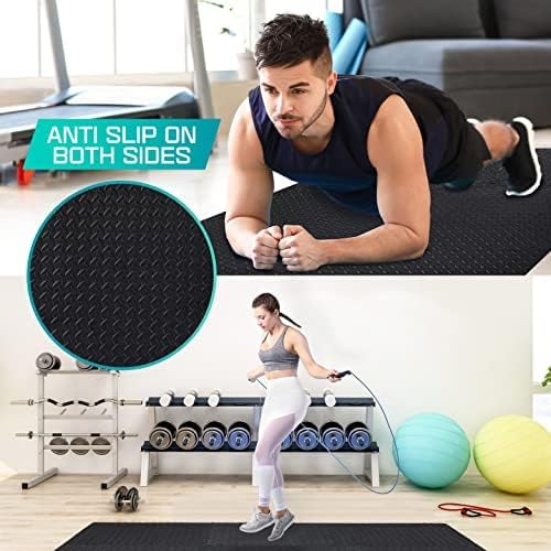 Yes4All 24SQFT-120SQFT Puzzle Exercise Mat for Home Gym, EVA Interlocking Foam Floor Tiles with Border for Workout Equipment