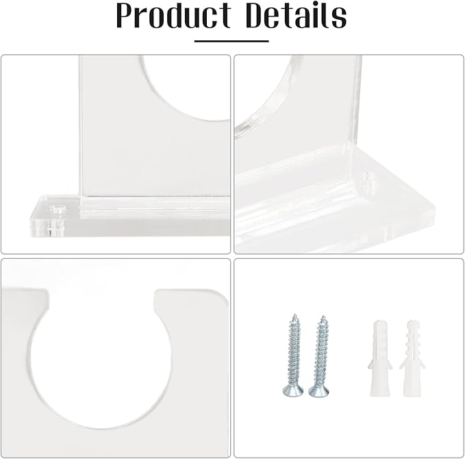 2Pcs Baseball Bat Holder Wall Mount, 10cm/3.9in Vertical Display Rack - Sturdy Acrylic Bat Hanger for Baseball & Softball Bats, Space-Saving Sports Decor