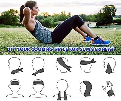 4 Pack Cooling Towels (40"x12") - Instant Cooling Reusable Microfiber Towels for Sports, Gym, Camping, Yoga, Fitness & More