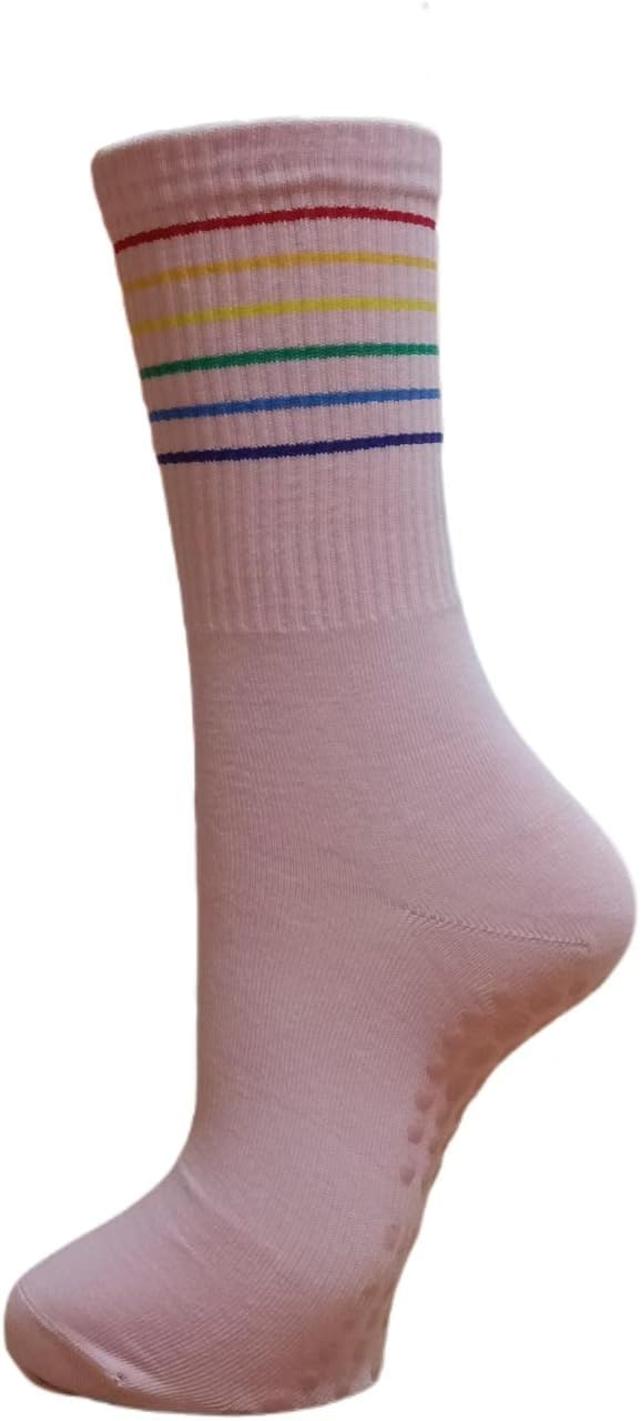 Women Pilates and Yoga Socks with Cotton, Breathable,Absorbent, Non-slip Footbed 3 Pairs
