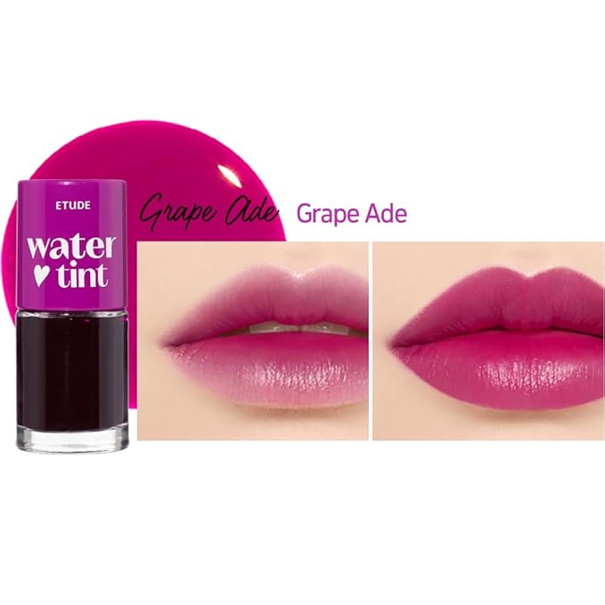 ETUDE Dear Darling Water Tint - Grape Ade (9g) | Vivid Color Lip Stain with Moisturizing Weightless & Non-sticky Finish Lip Stain | Smudge-proof Lip Tint | Korean Makeup, Kbeauty