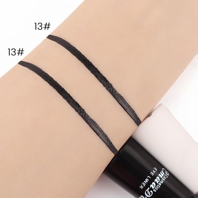 evpct 2Pcs Black & Black Liquid Eyeliner Colorful Set Waterproof Colored Color Eye Liners for Women Stamps Shapes for Eyes delineadores de colores para ojos delineador de ojos contra el agua 13&13