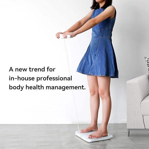 Fitdays Smart Body Fat Scale | Advanced 8-Electrode Technology for BMI/20+ Body Metrics | Full-Color LED & High Precision | Bathroom Weight Scale for Fitness/Weight Loss (FG2305ULB-White)
