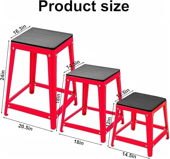 Plyometric Platform Box 12/18/24/30 Inch Steel Fitness Exercise Jump Box for Home Gym Plyometric Jumping Exercise Fit Training (24"-Red)