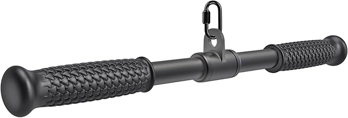 SELEWARE Triceps LAT Pulldown Attachments Home Gym Workout Accessories with Non-Slip Soft Rubber Grip Cable Machine Attachments Triceps Rope Double D Row Handle Pull Down Bar Straight Bar Exercise