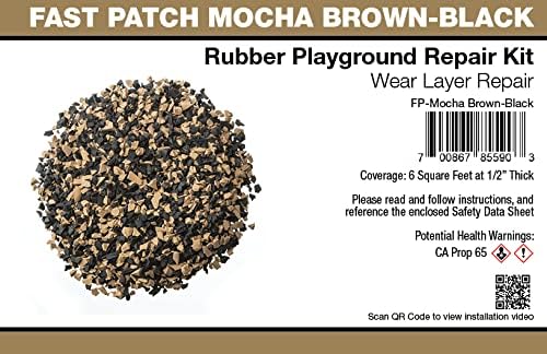 Poured-in-Place Surfacing Repair Kit Fix Rubber Playground (Mocha Brown/Black, Standard)