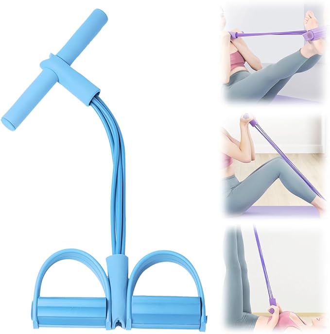 21 Fitness Resistance Bands-4 Tube Pedal Ankle Puller, 2025 New Stretching Bands for Arm and Leg Workouts, AB Training Auxiliary Device Workout Equipment for Women Men
