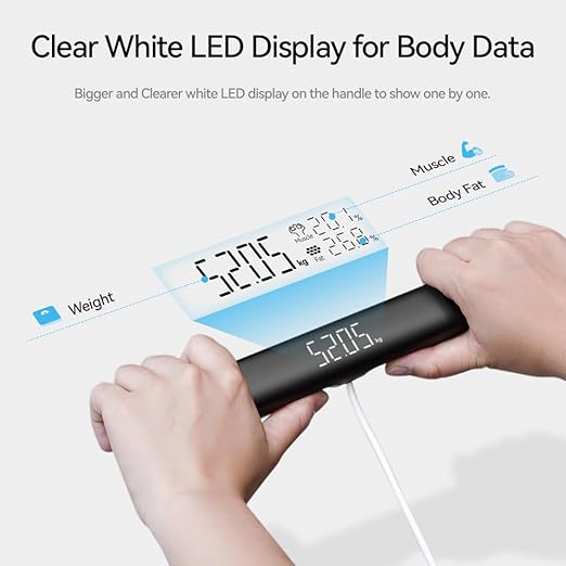 Fitdays Smart Body Fat Scale | Advanced 8-Electrode Technology for BMI/20+ Body Metrics | Full-Color LED & High Precision | Bathroom Weight Scale for Fitness/Weight Loss (FG2202WB+ER307Purple)