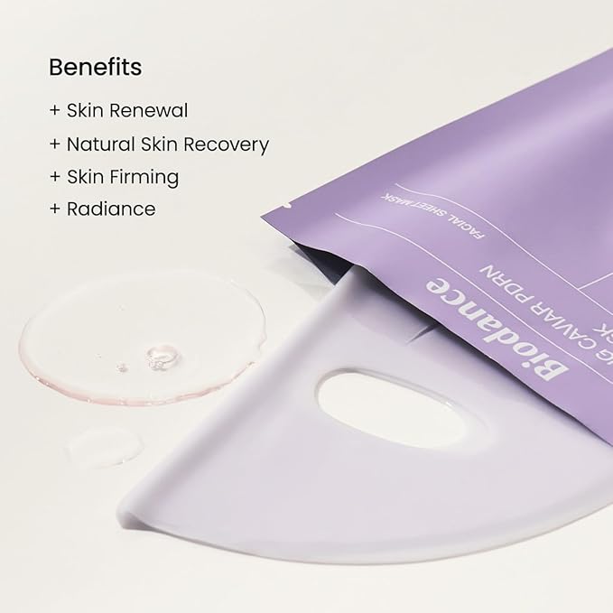 BIODANCE Rejuvenating Caviar PDRN Real Deep Mask, Overnight Hydrogel Mask, Skin Firming & Radiance Boost, Enhancing Recovery for All Skin Types, Korean Skincare | 1.19oz(34g) x 4ea