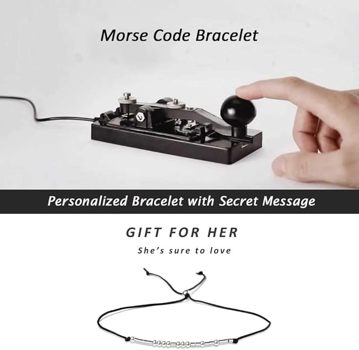 KGBNCIE Morse Code Bracelet for Women Sterling Silver Beads on Silk Cord Secret Message Fuck Friendship Inspirational Encouragement Bracelet Gift for Her
