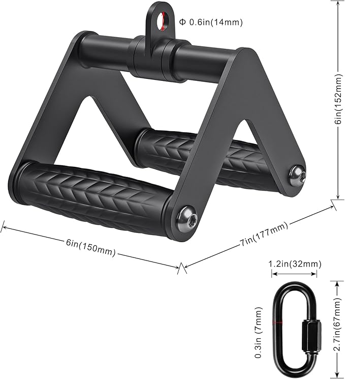 Kipika Heavy Duty Double D Handle, V Bar Cable Attachment, Row Attachment for Cable Machine, Non-Slip and Comfortable, Solid Aluminum Alloy Grip, Cable Machine Accessories for Home Gym…