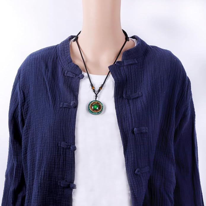 Day Day Up Orgonite Necklace - Sri Yantra Rotatable Pendant For Anti Stress Anxiety & Meditation - Malachite And Tiger Stone For Spiritual Healing & Positive Energy