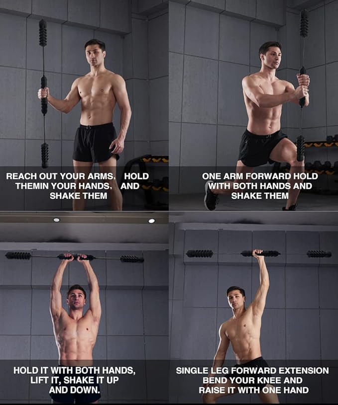 Hotwave Elastic Fitness Bar,Vibration Stick,Body Physical Therapy,Core Strength Training,Power Twister for Arm, Exercise in Home Gym