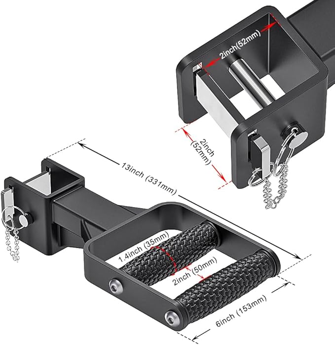 Kipika Y-Shaped Dip Bar for Power Cage with 5/8" or 1" Hole - Dip Bar Attachments for Home Gym - Heavy Duty Power Rack Attachments - Squat Rack Accessories for Strength Training
