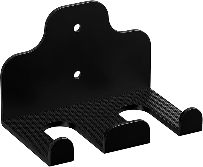 Barbell Wall Holder,Single Barbell wall Mount Hanger,Garage Gym Bar Wall Rack,Vertical Olympic Hanger wall Mount Rack,Space Saving Gym Accessory,Holds Under 33mm Bar Size(Black)