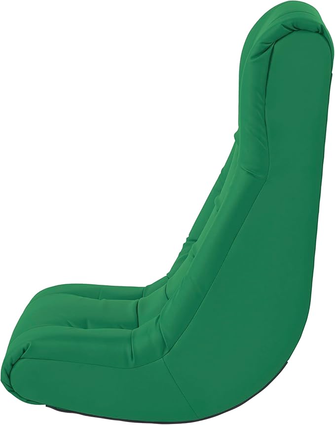 Factory Direct Partners Soft Tufted Floor Rocker - Cushioned Ground Chair for Kids Teens and Adults - Great for Reading, Gaming, Meditating, TV - Green, 10488-GN