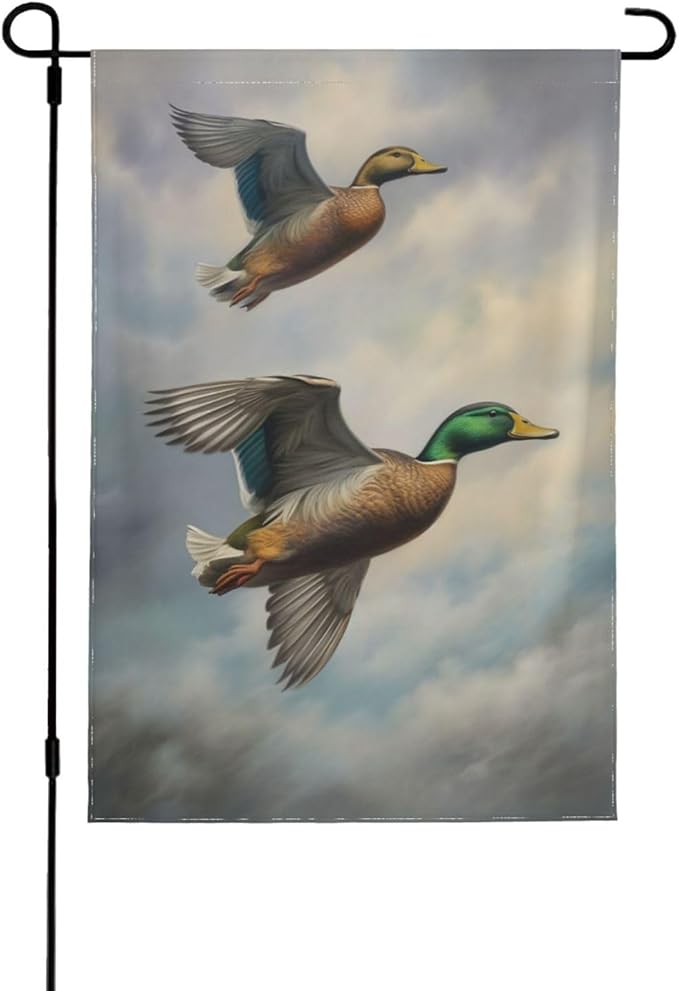 Duck Garden Flag 12x18 In Double Sided Yard Flags Lawn Sign Decor No Flagstand