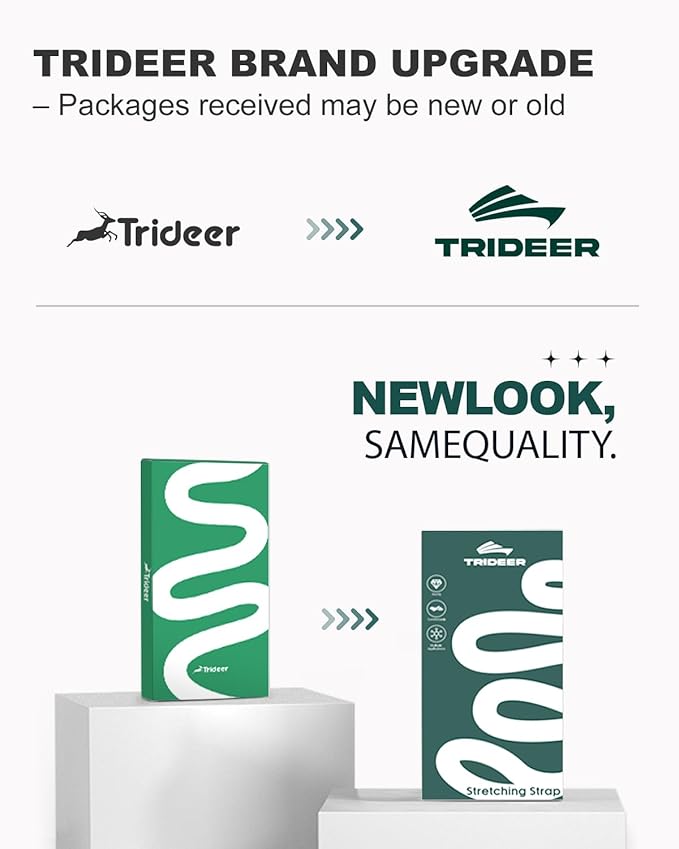 Trideer Stretching Strap Yoga Strap for Physical Therapy, 10 Loops Yoga Straps for Stretching, Non-Elastic Stretch Strap for Pilates, Exercise, Stretch Band for Women & Men