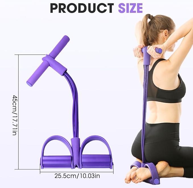 21 Fitness Resistance Bands-4 Tube Pedal Ankle Puller,2025 New Adjustable Resistance Bands for Leg Exercise,Durable Pedal Puller for Sit Up Workouts,Portable Stretching Bands for Home Gym Use