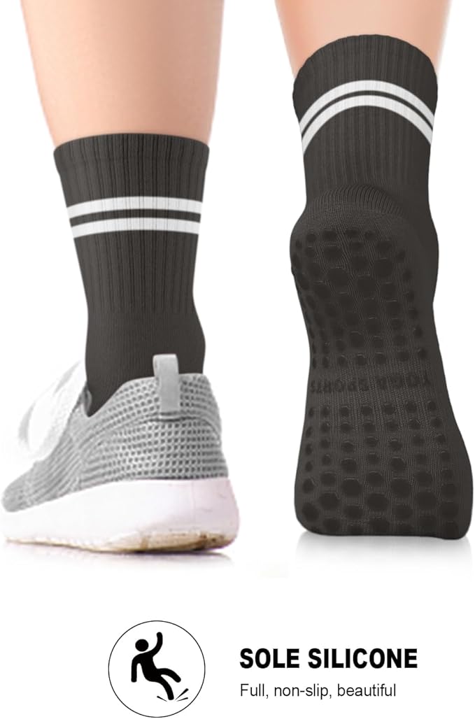 3/6 Pairs Grip Pilates Socks for Women, Non-slip Yoga Athletic Socks for Barre Ballet Barefoot Workout Hospital