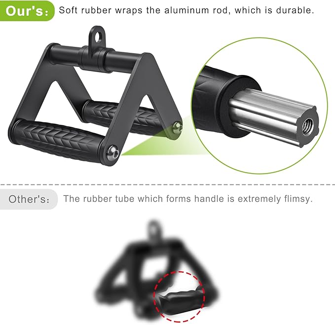 Kipika Heavy Duty Double D Handle, V Bar Cable Attachment, Row Attachment for Cable Machine, Non-Slip and Comfortable, Solid Aluminum Alloy Grip, Cable Machine Accessories for Home Gym…