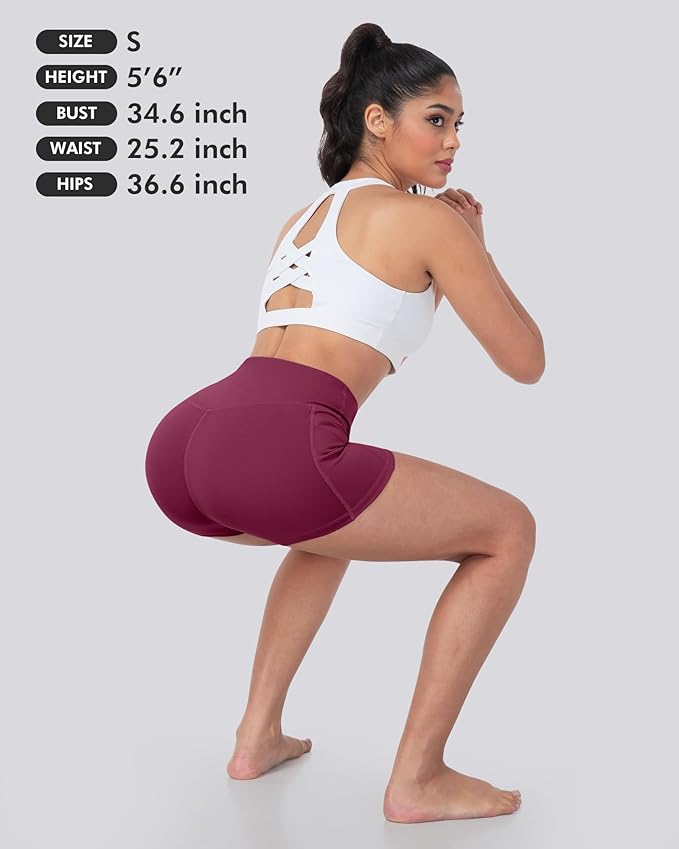 LZYVOO Biker Spandex Shorts Women, High Waisted Tummy Control Workout Yoga Shorts with Pockets