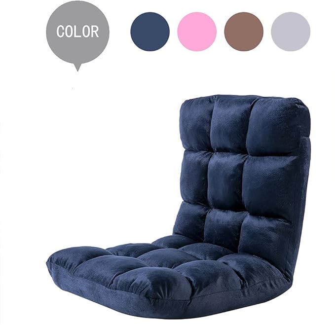 FLOGUOR Indoor 5-Position Adjustable Floor Chair with Back Support Folding Padded Gaming Sofa Chair, Lounge Chair for Adults Video Gaming, Perfect for Meditation, Reading QL050-NA