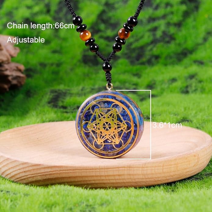 Day Day Up Orgonite Necklace - Sri Yantra Rotatable Pendant For Anti Stress Anxiety & Meditation - Malachite And Tiger Stone For Spiritual Healing & Positive Energy