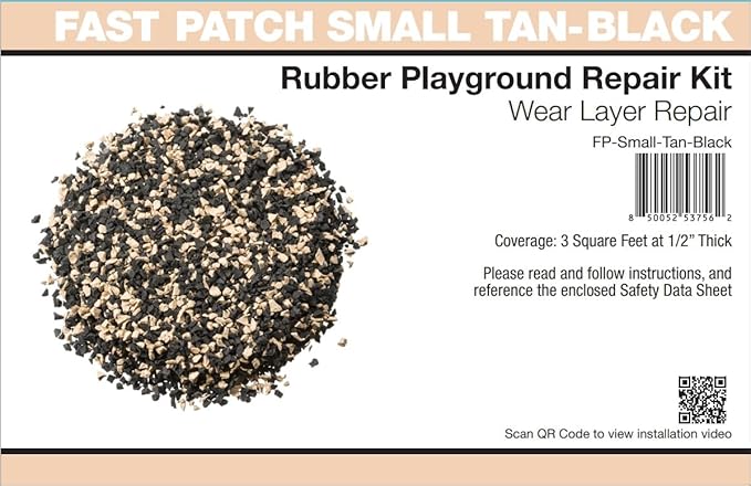 Fast Patch Poured-in-Place Surfacing Repair Kit Fix Rubber Playground (Tan/Black, Small)